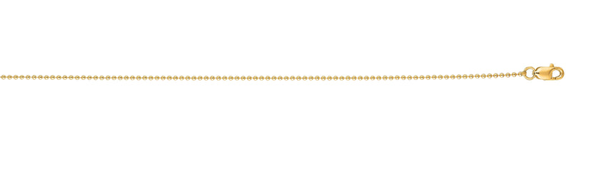18K Gold 2.5mm Bead Chain-Yellow | Lobster