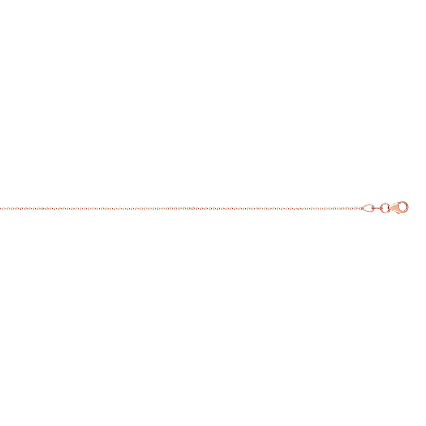 18K Gold 1.0mm Extendable Cable Chain -Rose | Pear Shaped Lobster