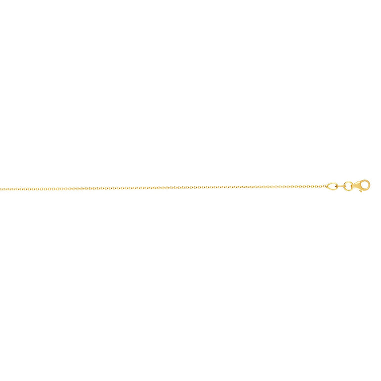 18K Gold 1.0mm Extendable Cable Chain -Yellow | Pear Shaped Lobster