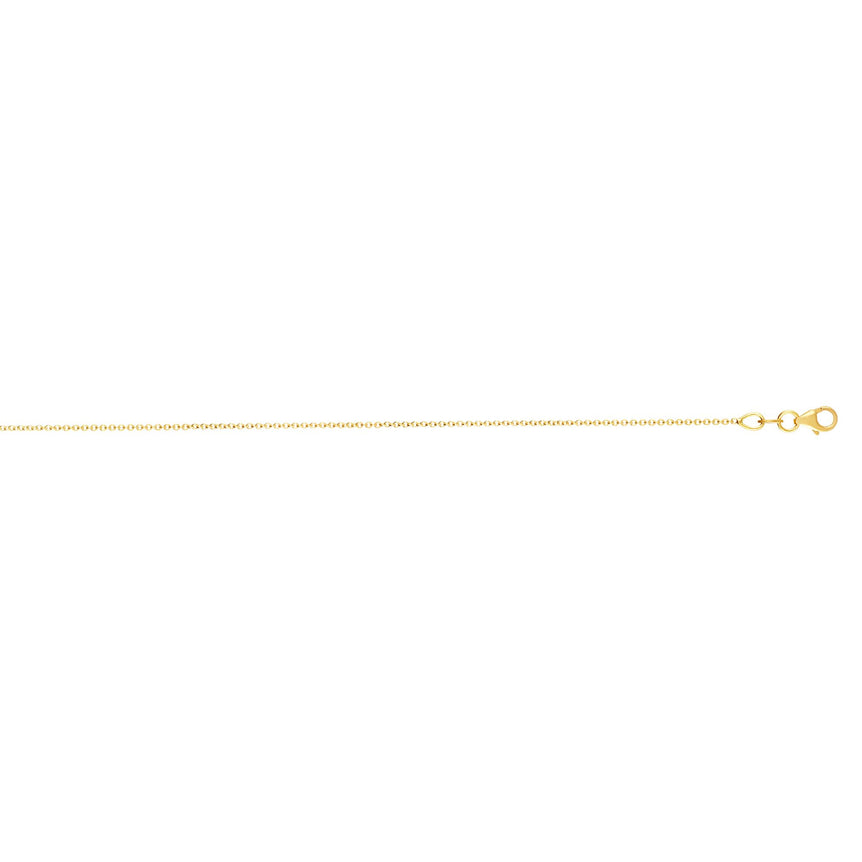 18K Gold 1.0mm Extendable Cable Chain -Yellow | Pear Shaped Lobster