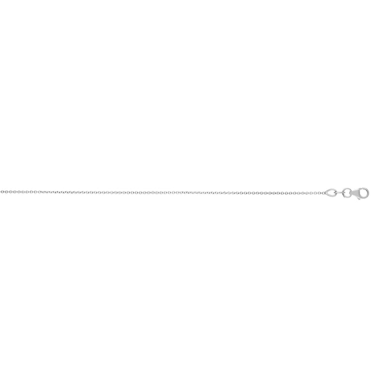 18K Gold 1.0mm Extendable Cable Chain -White | Pear Shaped Lobster