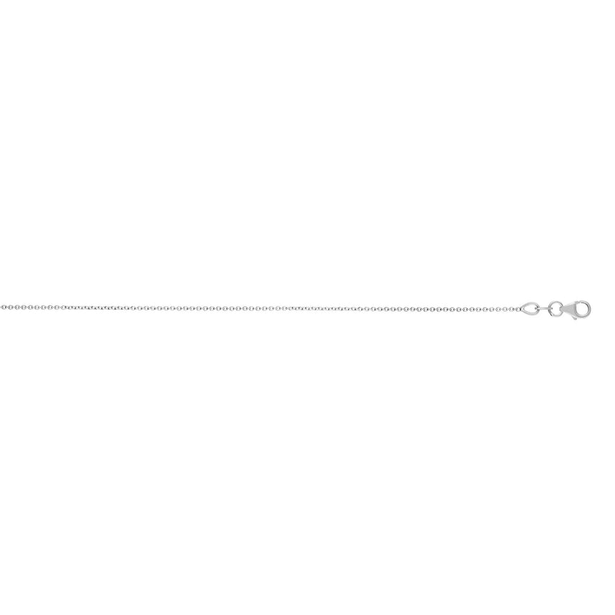 18K Gold 1.0mm Extendable Cable Chain -White | Pear Shaped Lobster