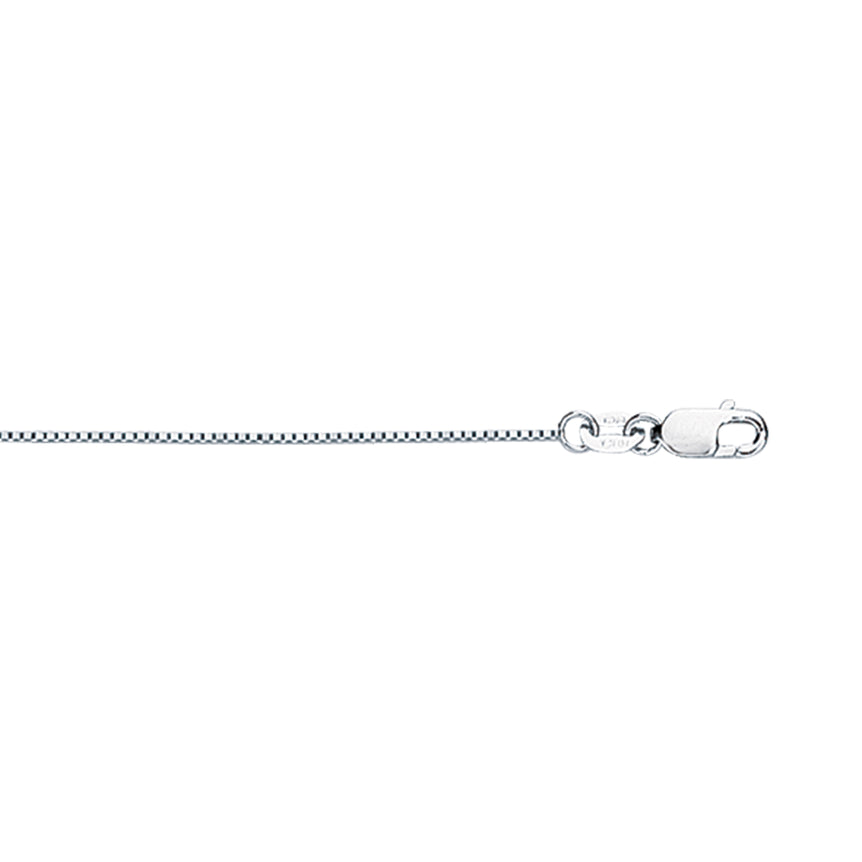 18K Gold .6mm Classic Box Chain -White | Lobster