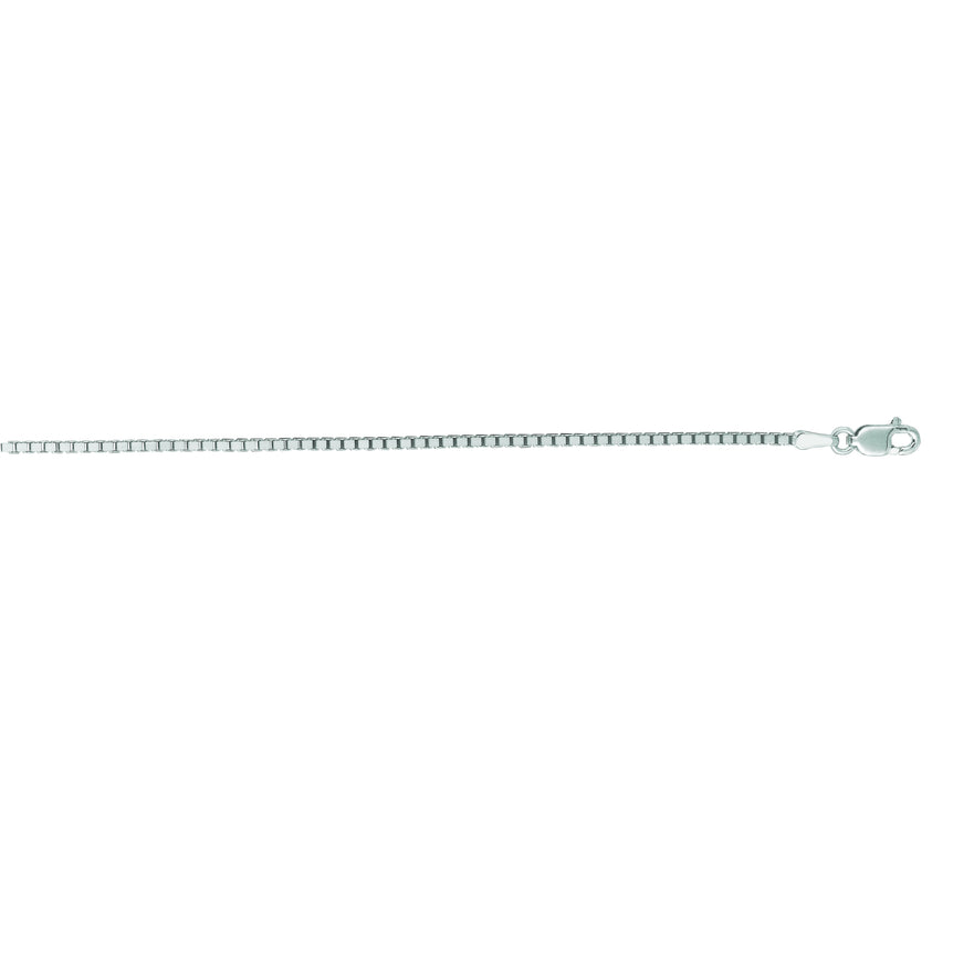 18K Gold 1.4mm Classic Box Chain-White | Lobster