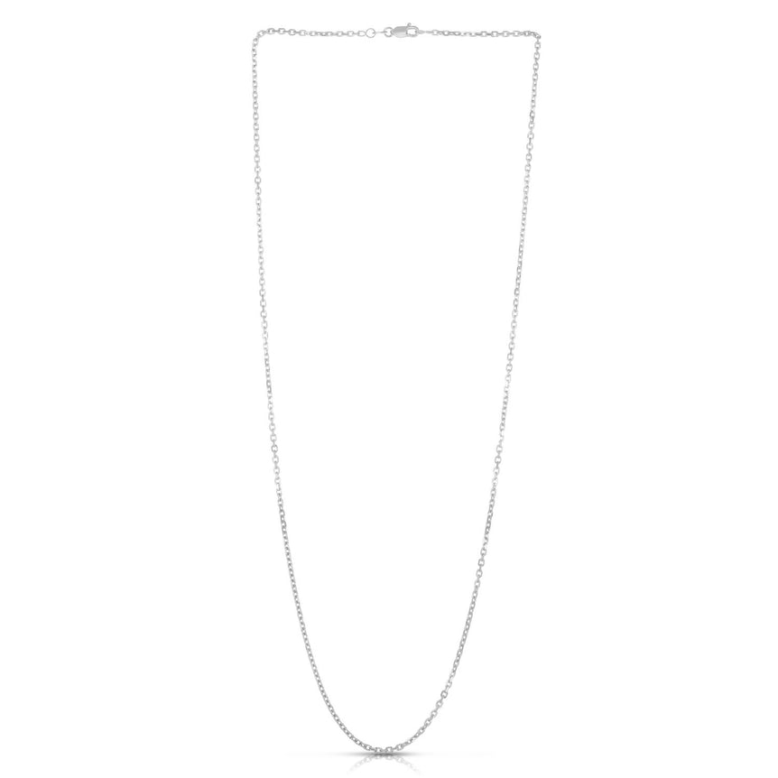 18K Gold 1.9mm Diamond Cut Cable Chain-White | Lobster