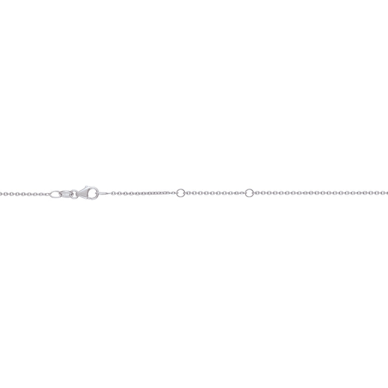 18K Gold 1.3mm Double Extendable Cable Chain-White | Pear Shaped Lobster