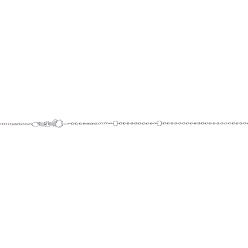 18K Gold 1.3mm Double Extendable Cable Chain-White | Pear Shaped Lobster