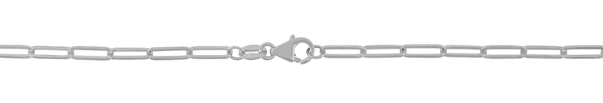 18K Gold 2.5mm Paperclip Chain-White | Lobster