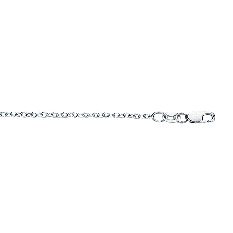 18K Gold 1.5mm Cable Chain -White | Pear Shaped Lobster