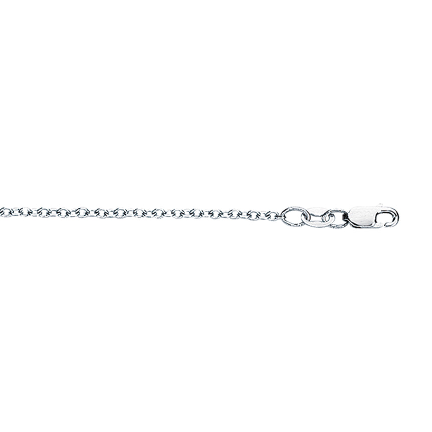 18K Gold 1.5mm Cable Chain -White | Pear Shaped Lobster