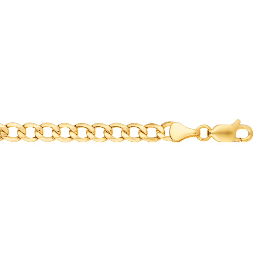 14K Gold 5.3mm Lite Curb Chain -Yellow | Lobster