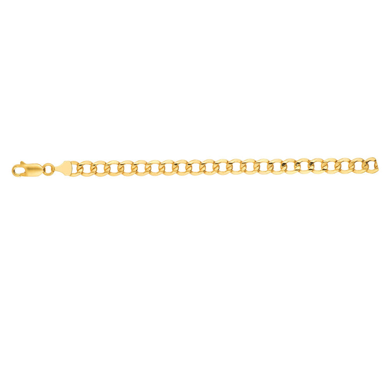14K Gold 6.2mm Lite Curb Chain-Yellow | Lobster