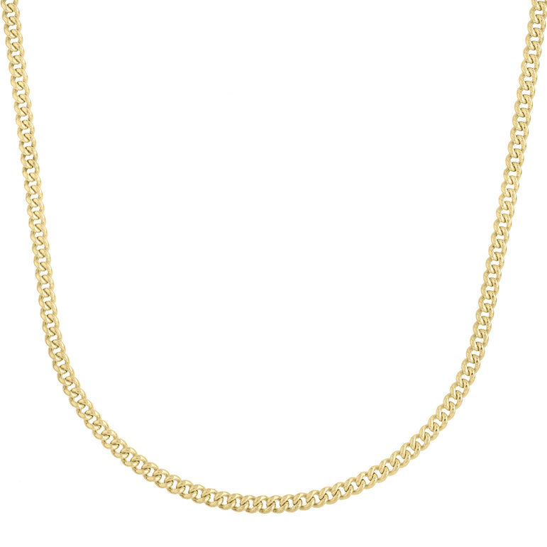 14K Gold 3.65mm Light Gourmette Chain-Yellow | Lobster