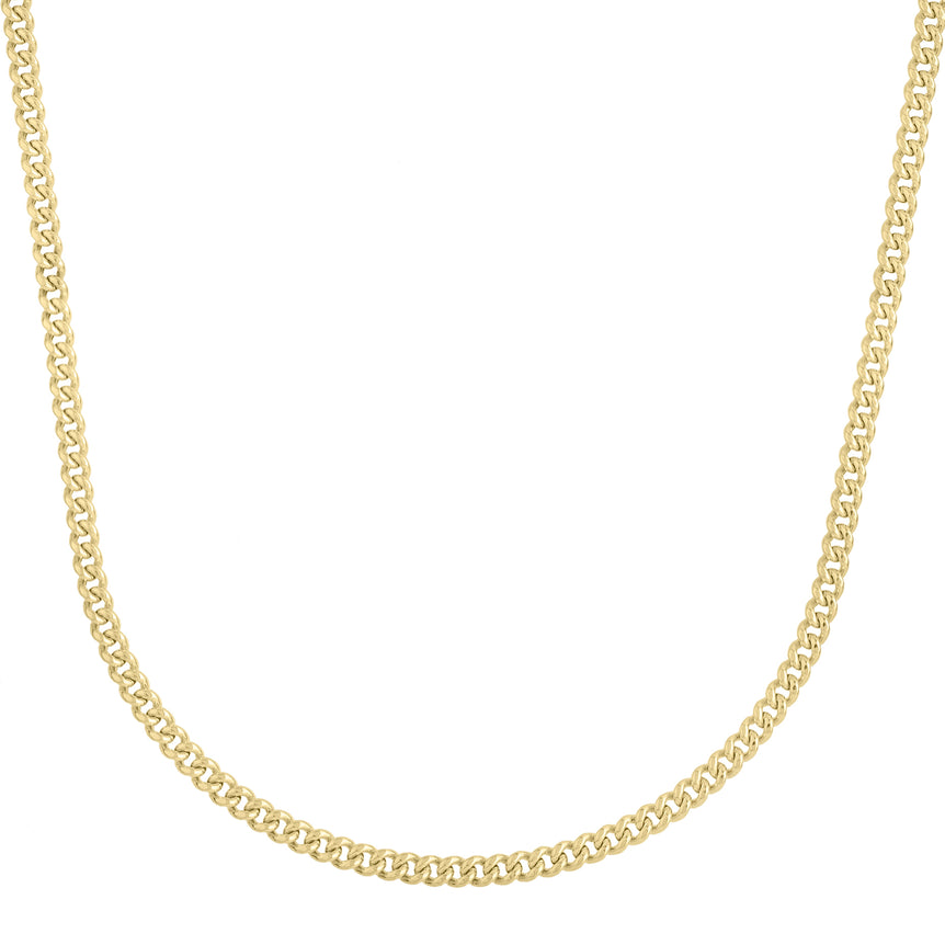14K Gold 3.65mm Light Gourmette Chain-Yellow | Lobster