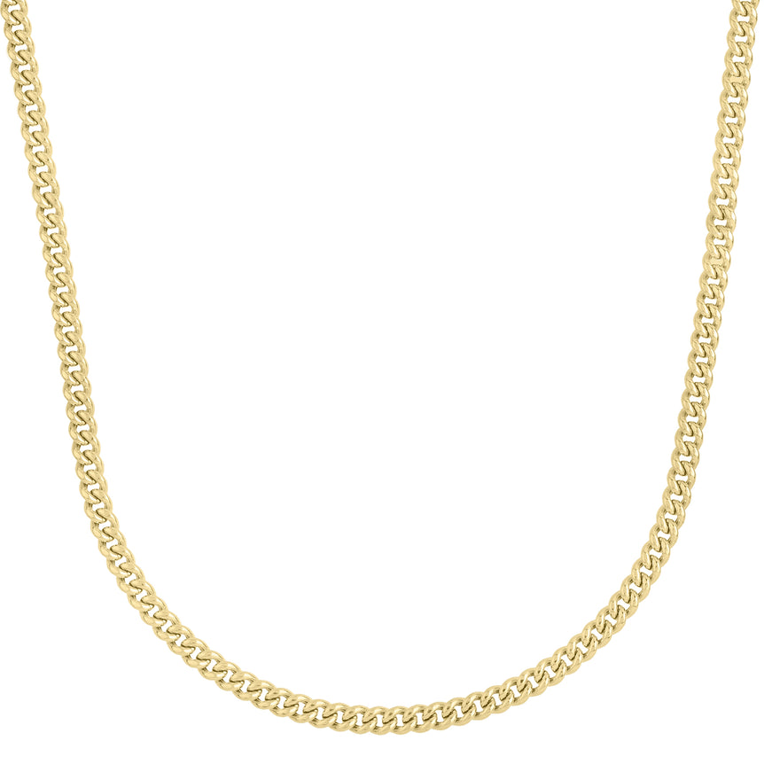 14K Gold 4.1mm Light Gourmette Chain-Yellow | Lobster