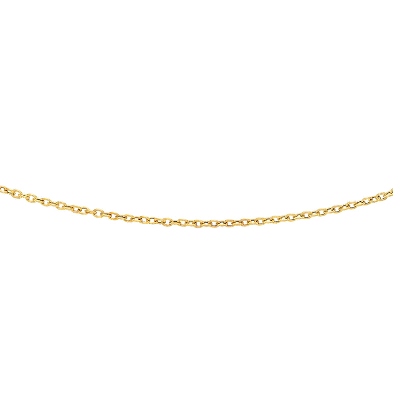 14K Gold 3.3mm Textured Cable Chain-Yellow | Lobster