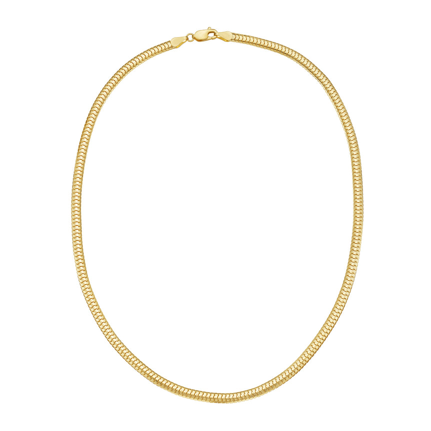 14K 4.5mm Lite Oval Snake Chain-Yellow | Lobster