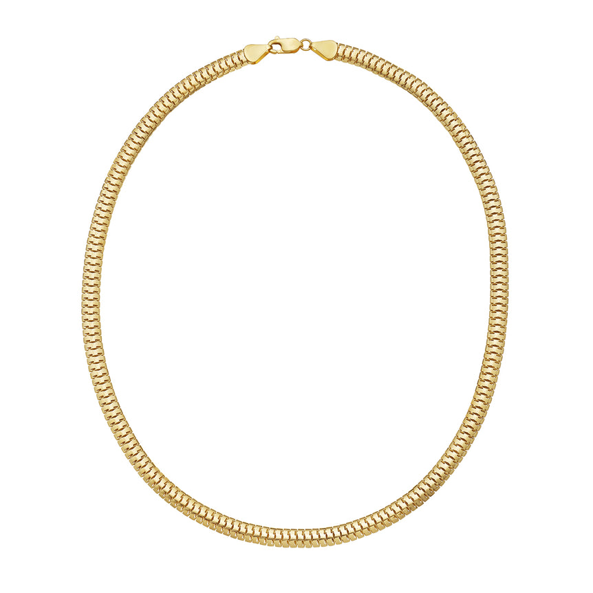 14K 5.7mm Lite Oval Snake Chain-Yellow | Lobster