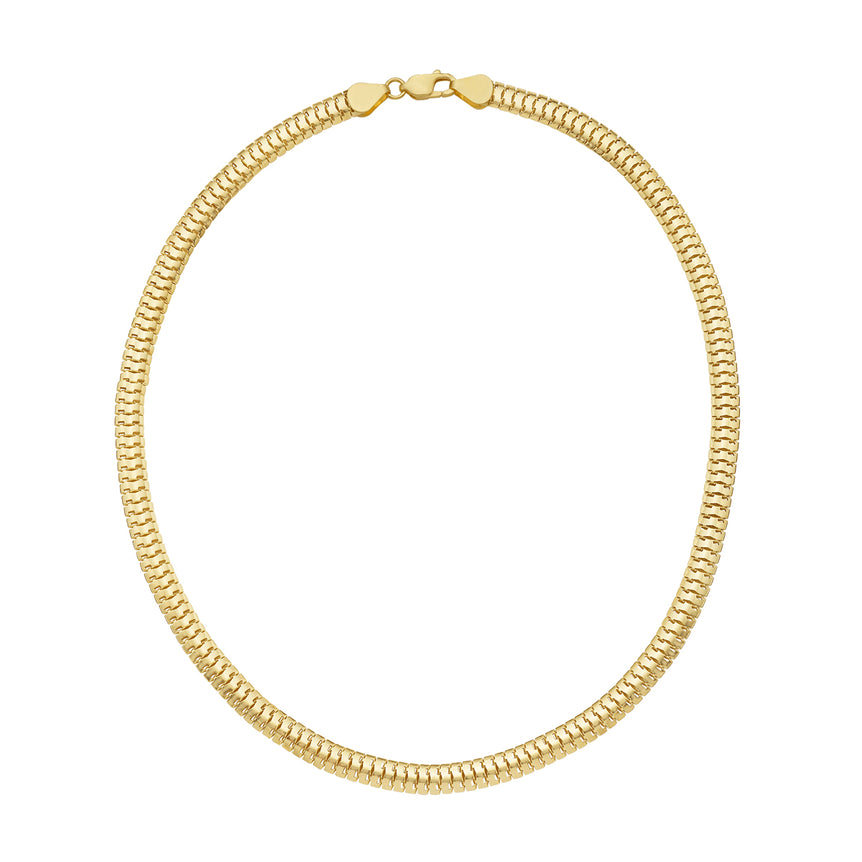 14K 6.5mm Lite Oval Snake Chain-Yellow | Lobster