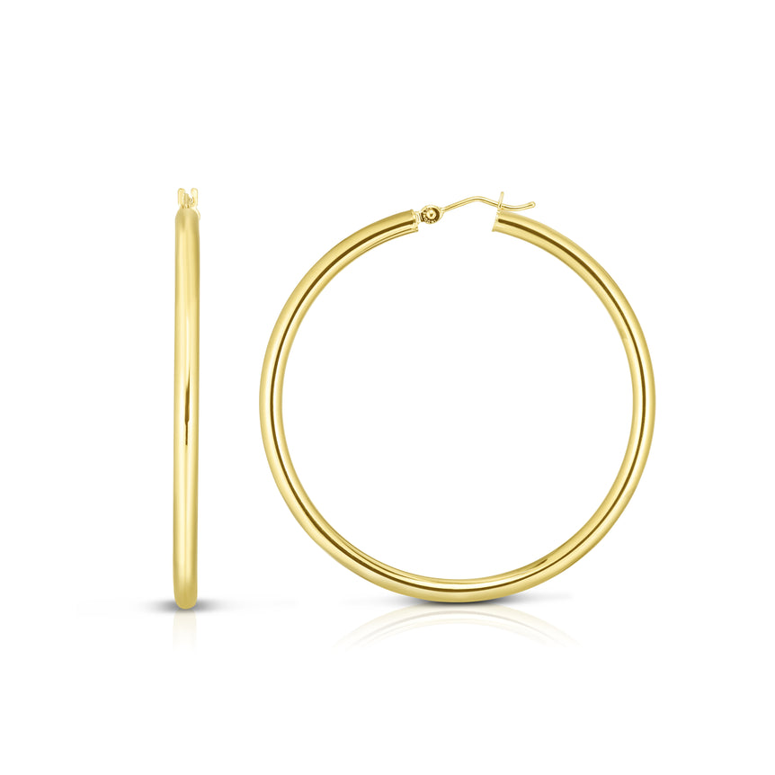 14K Gold 3x25mm Hoops-Yellow | Hinged