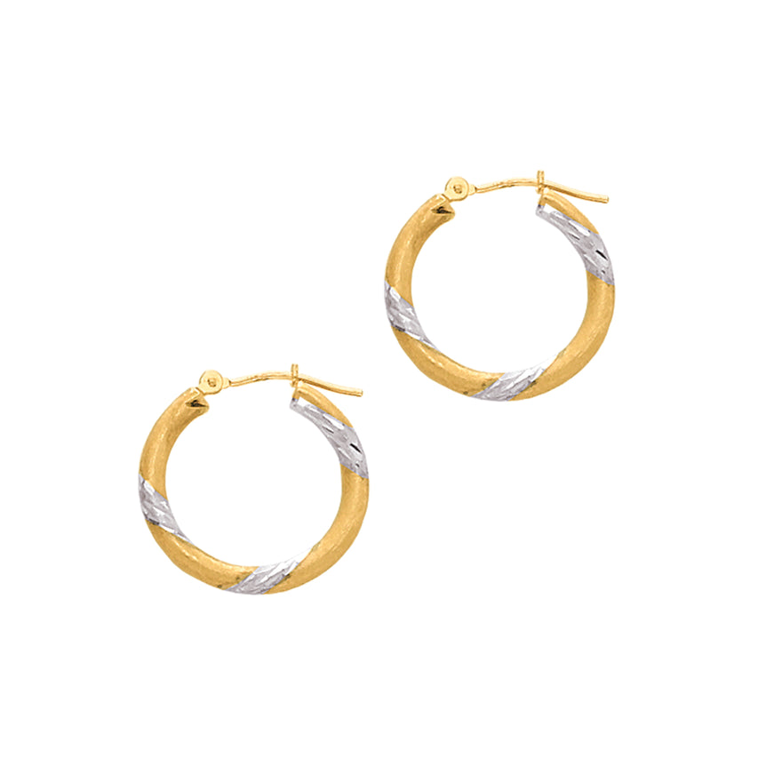 14K Gold 3x20mm Hoop Earring-Yellow | Hinged