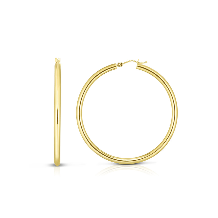 14K Gold 3x20mm Hoops-Yellow | Hinged