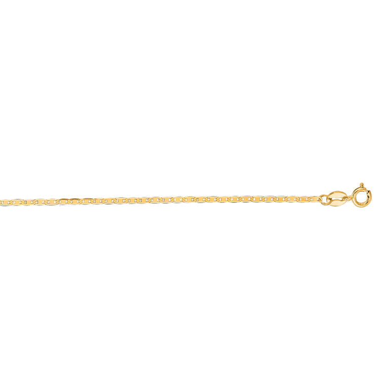 14K Gold 1.2mm Mariner Chain -Yellow | Spring Ring
