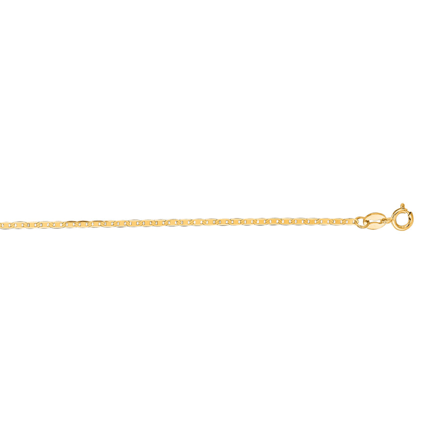 14K Gold 1.2mm Mariner Chain -Yellow | Spring Ring