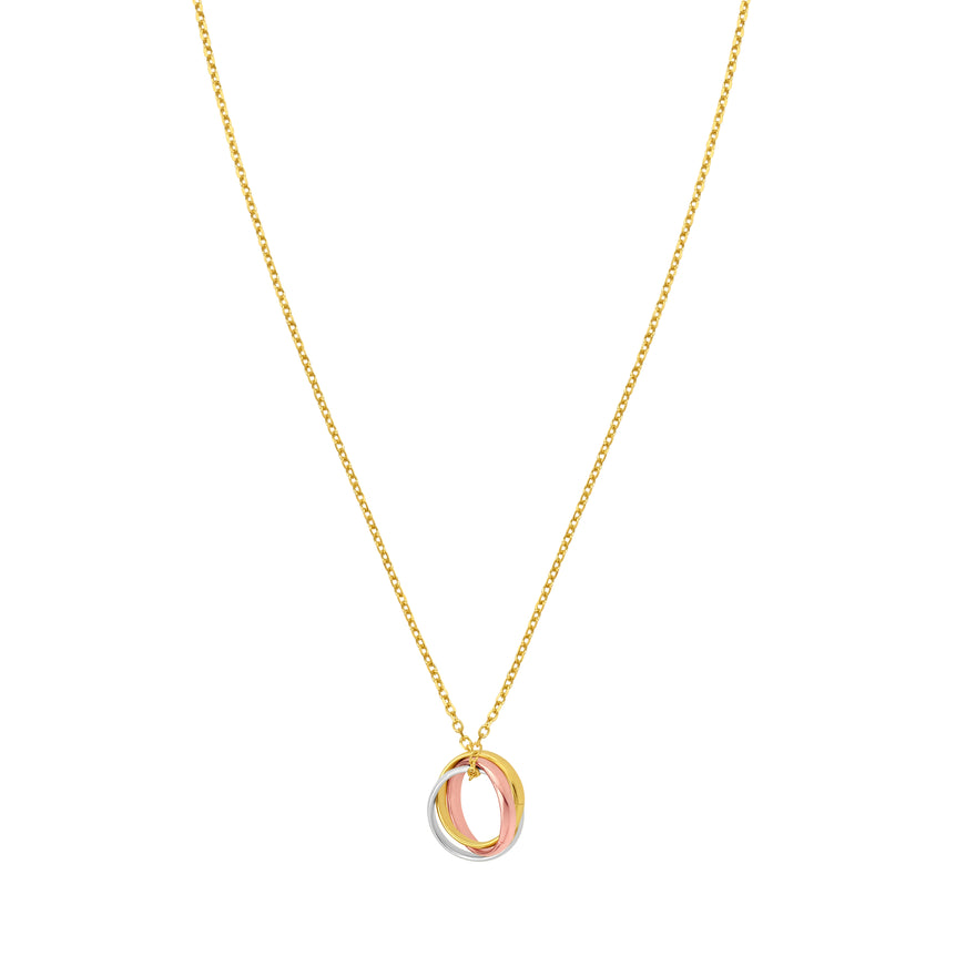 14K Trininty Chain Necklace-Tri-color | Spring Ring