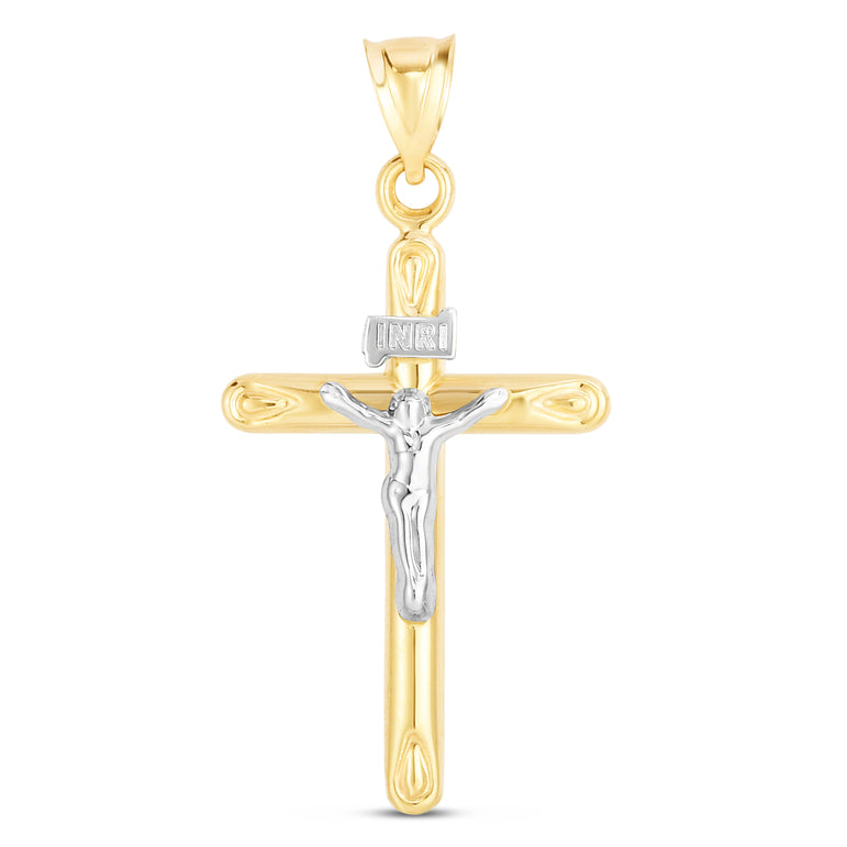 14K Gold Medium Crucifix Cross-Two-tone