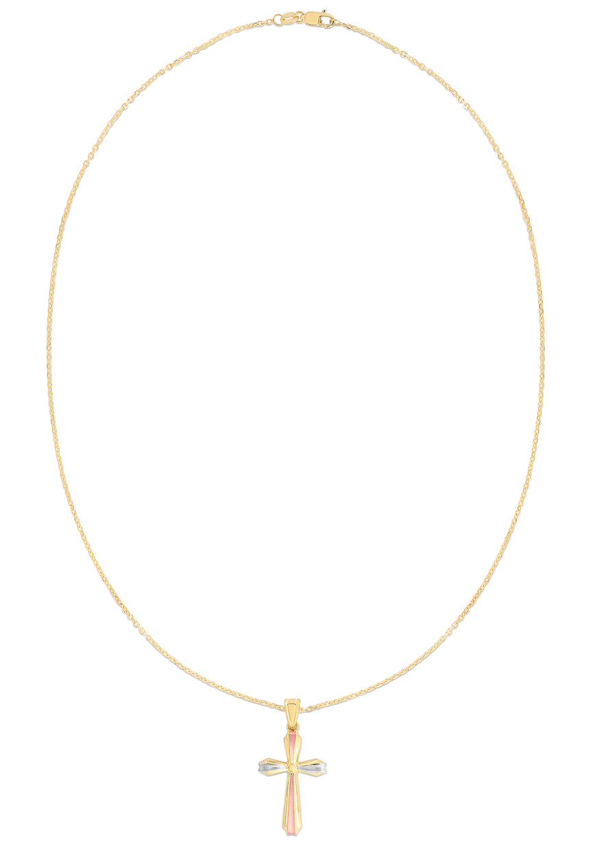 14K Gold Vintage Cross-Tri-color