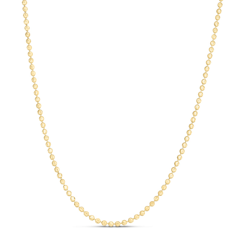 14K 2.5mm Moon Chain-Yellow | Pear Shaped Lobster