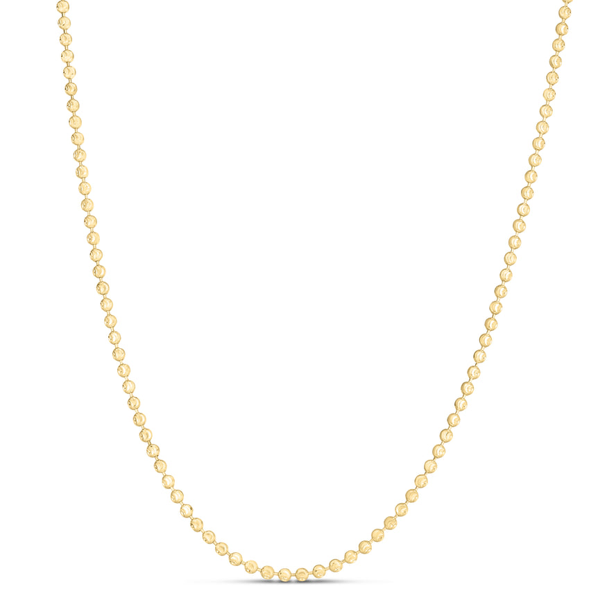 14K 2.5mm Moon Chain-Yellow | Pear Shaped Lobster