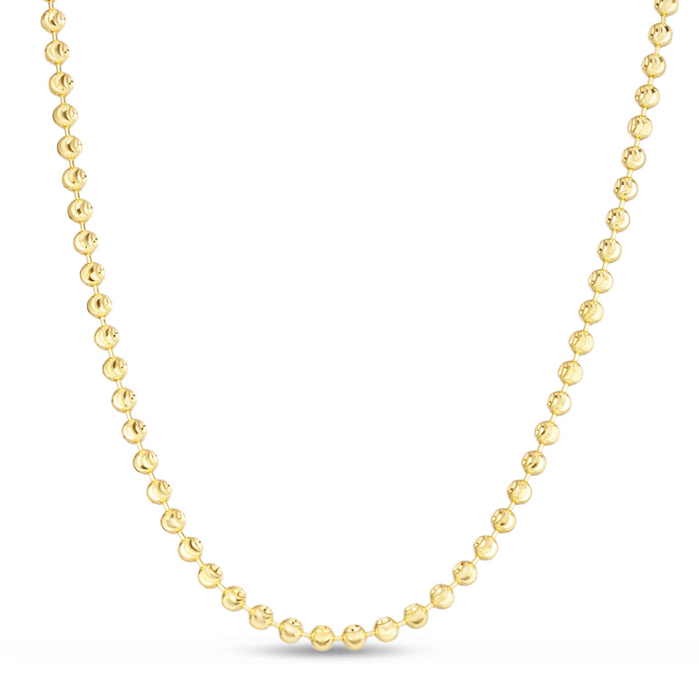 14K 3mm Moon Chain-Yellow | Pear Shaped Lobster
