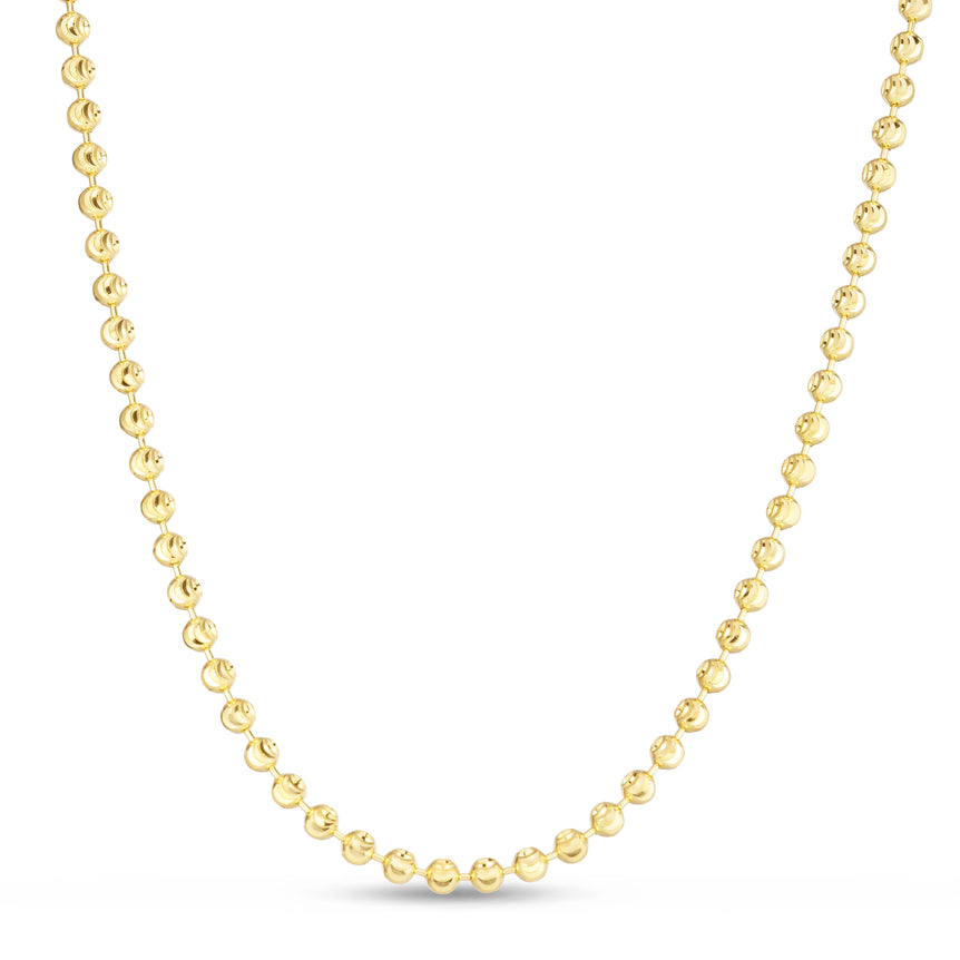 14K 3mm Moon Chain-Yellow | Pear Shaped Lobster