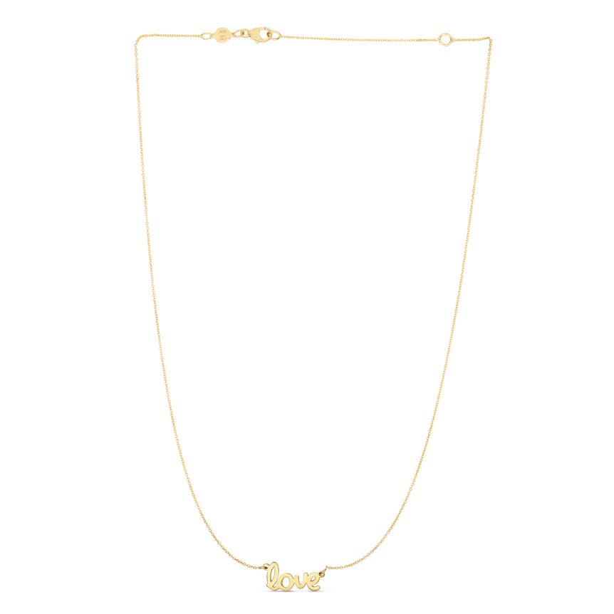 14K Gold Love Necklace-Yellow | Lobster