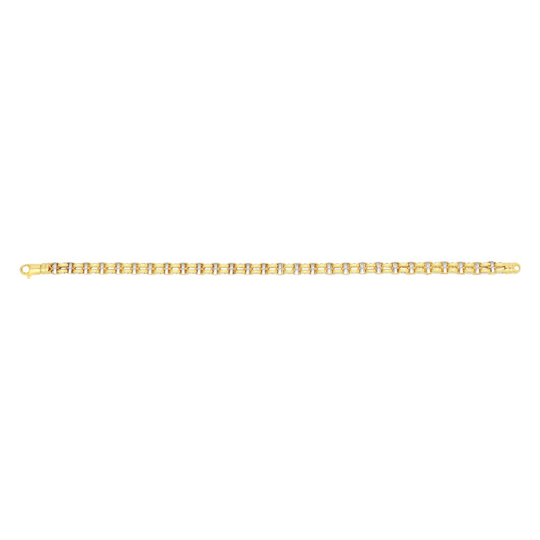14K Gold Fancy Double Anchor Link -Two-tone | Lobster