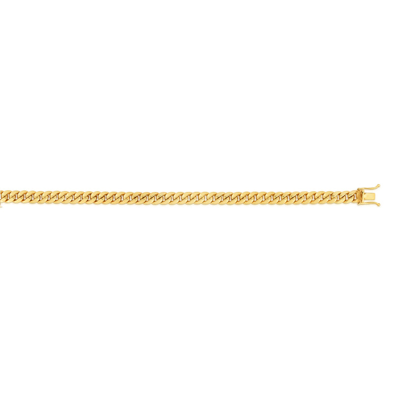 14K Gold 4.5mm Semi-Solid Miami Cuban Chain -Yellow | Box with Figure 8