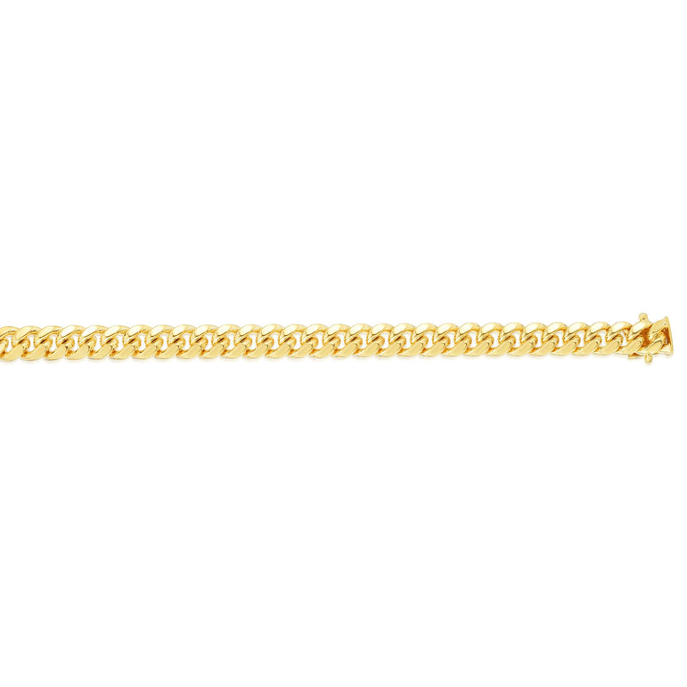 14K Gold 8.5" 7.1mm Classic Miami Cuban-Yellow | Box with Figure 8