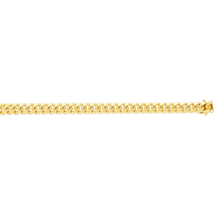 14K Gold 8.5" 7.1mm Classic Miami Cuban-Yellow | Box with Figure 8