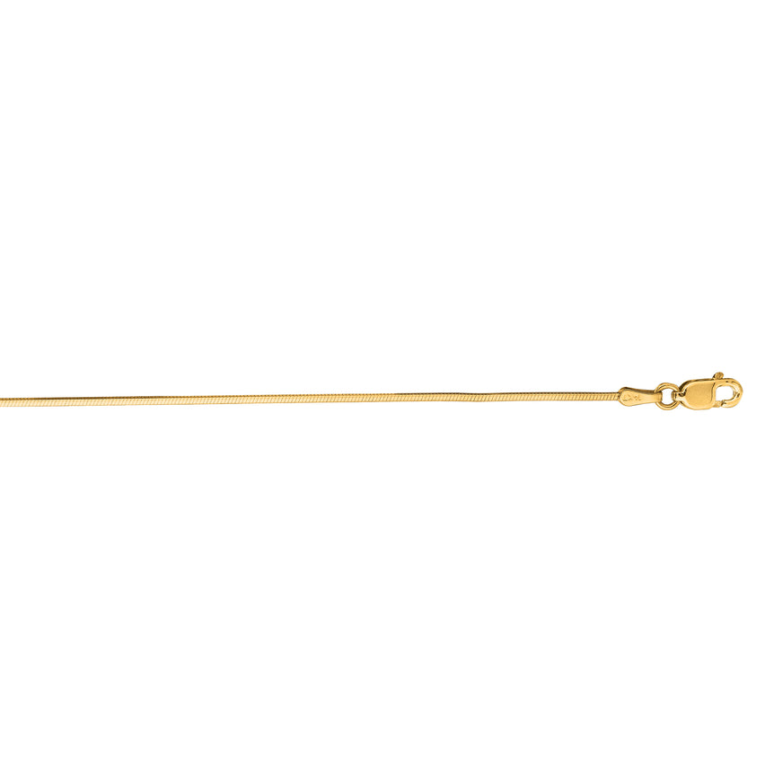 14K Gold 0.85mm Octagonal Snake Chain-Yellow | Lobster