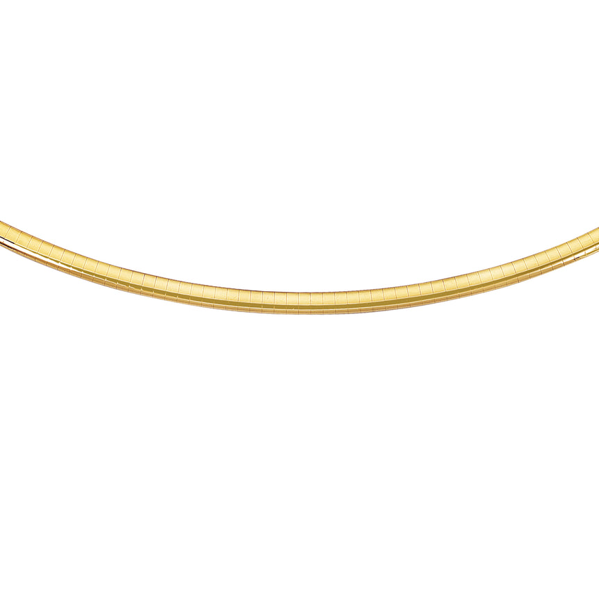 14K Gold 18" 4mm Classic Omega -Yellow | Box with Figure 8