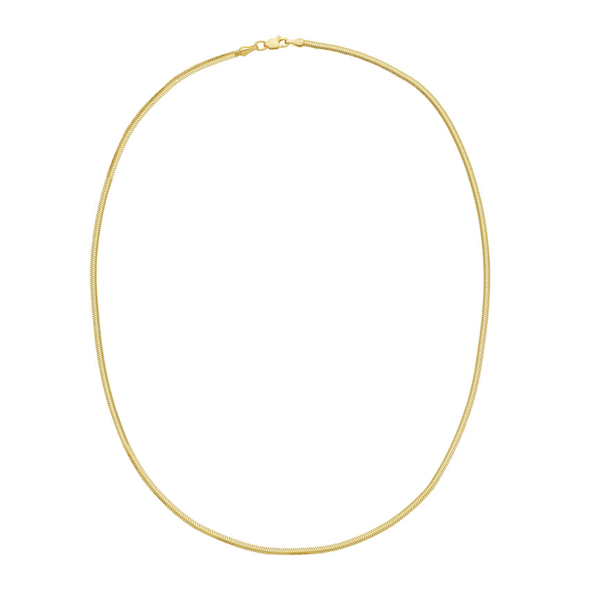14K Gold 2mm Oval Snake Chain-Yellow | Lobster