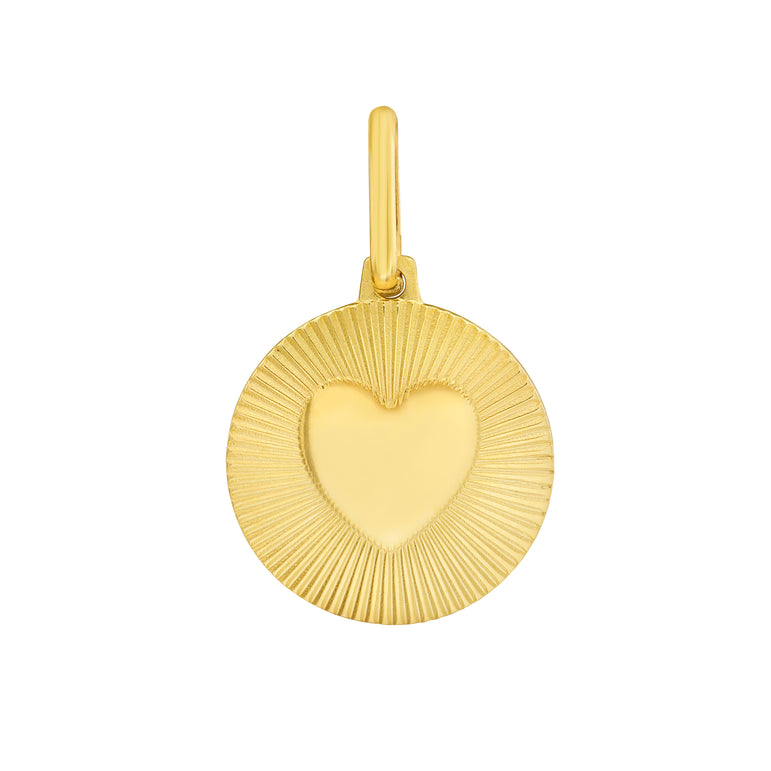 14K Radiating Heart Charm-Yellow