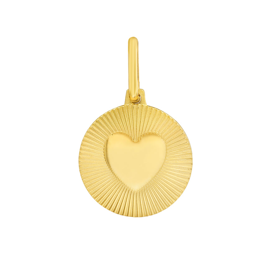14K Radiating Heart Charm-Yellow