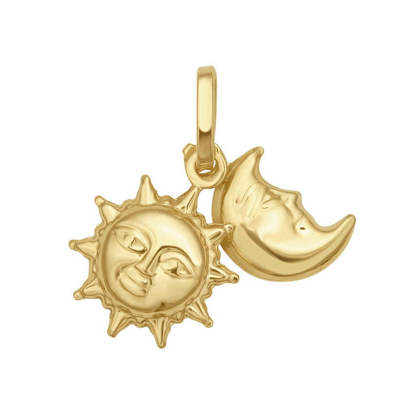 14K Sun & Moon Charm-Yellow