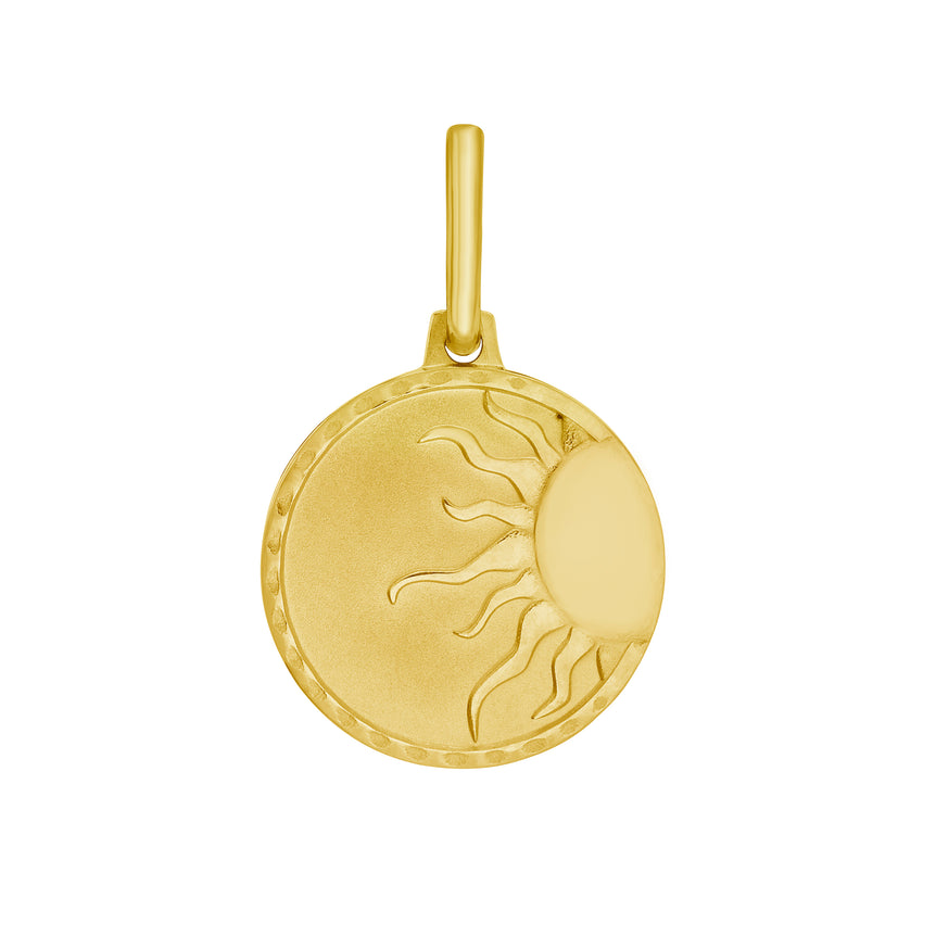 14K Sun Token Charm-Yellow