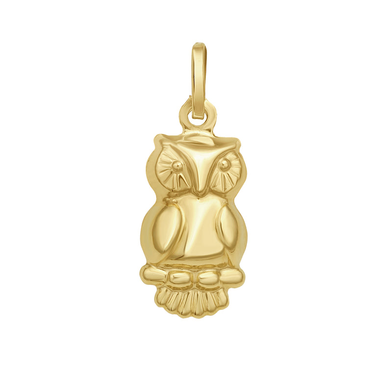 14K Owl Charm-Yellow