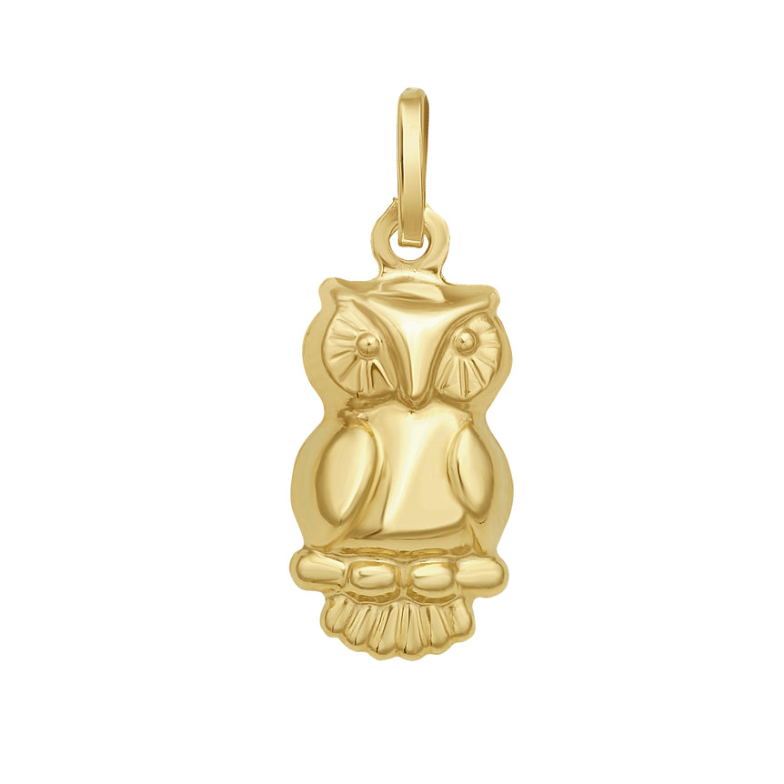 14K Owl Charm-Yellow