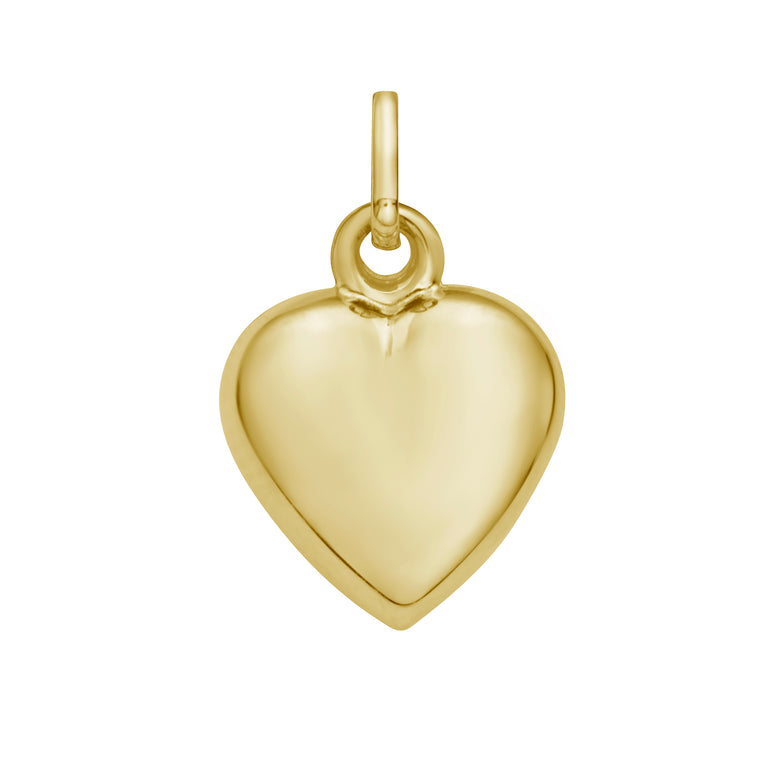 14K Small Heart Charm-Yellow